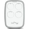 WHY EVO Telecomando rolling code multifrequenza da 280 a 868 mhz, apricancello autoapprendente programmabile, radiocomando ad ampio raggio con 4 pulsanti Bianco Magnolia White
