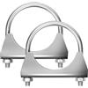 Glarks 2 morsetti a U in acciaio inox 304, 63 mm (2 - 1/2 in) per scarico, design con flangia per tubo di scarico