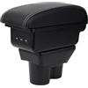 YJYWZH Bracciolo per Opel Corsa E 2014-2019 con USB e USB-C | 2 Porte USB e 1 USB-C, Doppio vano portaoggetti, Bracciolo centrale scorrevole, Pelle PU, Base specifica per veicolo
