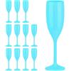 Relaxdays Bicchieri Flute di Plastica, Set da 12, Antiurto, Riutilizzabili, Senza BPA, Champagne e Spumante, V. Colori