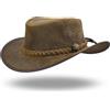 Sidewinder Cappello da Cowboy Stile Western in Vera Pelle Australiana a Tesa Larga in Vera Pelle Resistente all'Acqua Outback Vintage