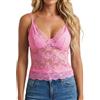 FEOYA Canotta sexy da donna in pizzo, reggiseno push-up, senza cuciture, bralette estiva, abiti floreali S-L, rosa, M