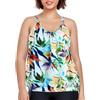 Ocean Blues Tankini da donna, taglie forti, con spalline regolabili | Design a torso lungo, cuscinetti rimovibili, comfort senza fili, copertura modesta per vacanze al mare e nuoto