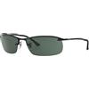 Ray-Ban - Occhiali da sole 0RB3183 Top Bar Rettangolari, Uomo, Black (006/71 Matte Black)
