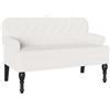 IKAYAA Divano da Salotto Divanetto a 2 Posti con Braccioli Panca Chesterfield per Soggiorno Ufficio 119,5 x 64,5 x 75 cm-Bianco-