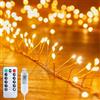cuzile Lampade a fate USB, 6M 200 LED, luci a filo per fuochi d'artificio con telecomando, luci natalizie a grappolo per tetto, camera da letto, corona, ghirlanda, finestra, decorazione natalizia