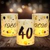 Seutgjie 12 portacandele decorativi da tavolo per 40° compleanno, Seutgjie 40° compleanno, matrimonio, anniversario, decorazione uomo donna 1986-2026, nero e oro, per lumini o candele