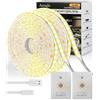 Amagle 2 Pezzi 4Metri Striscia Luci COB Led Con Sensore di Movimento Sottopensile a Batteria Ricaricabile 5000mAh Senza Filo Dimmerabile Luce Notturna USB Armadio Strisce Led Cucina Specchio da Trucco