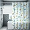 Vllcsla Peva Tenda da Doccia Impermeabile Lavabili, 180x220 cm, 200/220/240 cm Altezza, Tenda Vasca da Bagno Angolare Blu, Antimuffa Tende Doccia con Occhielli e Ganci, Stella Marina
