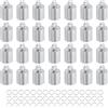QUARKZMAN 100Pcs Baccello Terminali In Pelle, 6.5mm ID Baccello Per Nappe Con Anellini Per Creazione Di Gioielli Fai Da Te Bracciali Collane, Colore Argento Lucido