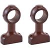 HEVSTIL Confezione da 2 supporti in legno per asta per tende, staffe per asta da 3,5 cm (marrone)