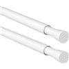 HAOYUNTE 2 aste di serraggio senza fori, 59-96 cm, colore bianco, diametro 13 mm, asta telescopica allungabile, stabile asta per tenda da bagno, finestra, cucina, armadi, facile da montare