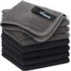VIVOTE Mikrofasertücher Spüllappen Küchenlappen Super Saugfähig und Dick Haushalts Putzlappen Microfaser Küche Putztücher Mehrzweck Staubwischen Reinigungstücher 20 cm x 20 cm 8 pezzi (nero + grigio)