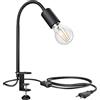 ledscom.de Luce a morsetto E27 LELE con collo d'oca, nero incl. E27 LED a 3 livelli dimmerabile bianco caldo 6,96W 963lm
