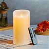 Lonkenn Candele LED, Flickering Flameless LED Candele, Candele a Batteria, con Telecomando a 10 Tasti, Fiamma Danzante, Funzione Timer, Realizzato in Vera Paraffina per Decorazione, Festa, Vacanze-15cm Ivory
