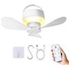 Generico Ventilatore da soffitto per campeggio Luce Ricaricabile Con Telecomando