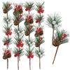 com-four® 20x rami decorativi, piccoli rami decorativi con bacche e coni | accessori artigianali per lavori fai da te - rami per decorare