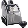 Hahorpa Zaino Porta Animali Traspirante per Gatti, Cani Piccoli, Conigli Fino a 7kg, Borza da Trasporto con Multi Accesso, Spallacci Imbottiti, Include Ciotola Pieghevole a Forma di Cuore per Viaggi