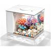 GORPENT Acquario Completo di Filtro & Illuminazione a LED, Mini Acquario per Ufficio, Soggiorno & Camera, Acquari con Pompa Acqua USB, Sistema Di Filtrazione Autopulente & Filtro Anti-Film Grasso, Bianco