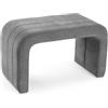 VERSA Panchina Imbottita Grigio Chiaro, Stile Moderno, 45x76x38 cm, Velluto e Metallo, Grigio Chiaro