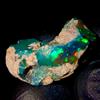 AK GEMS AND JEWELLERY Opale Nero Grezzo Naturale, Ethiopian Fire Opal, 15 Ct 20x15 mm, 1 Pz