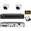HIKVISION Kit Videosorveglianza IP PoE 4MP NVR 4 Canali 4K 2 Telecamere Turret con Audio H