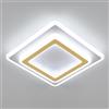 Goeco Plafoniera LED Soffitto Quadrata 44W 6500K 30CM, Bianco+Oro