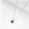 Gioielli di Valenza Collana Lady D con zaffiro blu e diamanti in oro bianco 18k