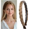BOBIYA Fascia per capelli sintetici intrecciati treccia intrecciata con denti fascia per capelli accessori per donne ragazza (biondo sporco)