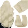 Easyouth Butterfly Tessitura Extension Capelli Veri Bionda Extension Capelli Veri Butterfly Platino Bionda Remy Doppia Trama Extensions per Donne #60 40cm 80g