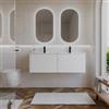DEGHI Mobile bagno sospeso 120 cm 2 cassetti bianco opaco con lavabo in resina- Nova