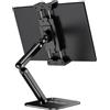 urmust Supporto portatile per monitor, supporto per tablet in alluminio | Staffa girevole a 360° regolabile, supporto da tavolo pieghevole compatibile con schermi da 12,4-47 cm