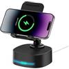 Kujizpu Supporto Smartphone 5‑in‑1 Pieghevole | Altoparlante & Ricarica Qi | Altoparlante Bluetooth Sans Fil Portatile,Illuminazione RGB, per Adulti, Anziani