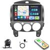Ohradio Autoradio Android 15 9 per Mazda 2 2007-2014 Wireless CarPlay | 4+64GB. Android Auto, BT, GPS, WiFi, Retrocamera, MIC