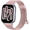 Amzpas Metallo Cinturino per Xiaomi Redmi Watch 5 Active/5 Lite Uomo Donna, 22mm Cinturino in Acciaio,Metallo Magnete per Redmi Watch 5 Lite/5 Active (Rose)