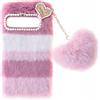 BLOTECH Custodia per ZTE Nubia Air Amore Fluffy Cover Peluche Morbido Peloso Ciondolo Love Inverno Soffice Caldo Hairball Cover Protettiva Fluffy Case Bambine Copertura Caso, Splicing Pink
