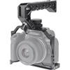 Hersmay Gabbia R10 con manico superiore, gabbia per fotocamera in lega di alluminio per fotocamere mirrorless Canon EOS R10, stabilizzatore per riprese video e video con montaggio da 1/4 e foro di
