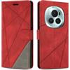 SONWO Cover per Honor Magic6 PRO 5G, Flip Caso in PU Pelle Case Cover Custodia con Slot per Schede e Supporto Stand per Honor Magic6 PRO 5G, Rosso