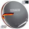 SCHWAIGER 548 Sistema satellitare Set di antenne satellitari Quad LNB digitale 8x F-plug 7mm Antenna SAT in alluminio Set completo antracite 74,5 x 84,5cm