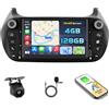 Hikity Autoradio Android 15 7 per Fiat Fiorino Wireless CarPlay | 4+128G. Anche per Qubo, Peugeot Bipper, Citroen Nemo. Android Auto, BT, GPS, WiFi, FM/RDS, Retrocamera, MIC