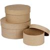 Creativ Company CC Scatole rotonde in cartapesta 3 pezzi H: 5+6,5+7,5 cm