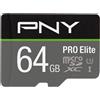 PNY Technologies P-SDU64GV31100PRO-GE SD MicroSD XC Card 64GB PNY Pro Elite R100MB/s W60MB/s reta