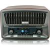 Roadstar HRA-270CD-MP3CD+BT Radio CD Vintage Digitale DAB+/FM Portatile CD-MP3, Bluetooth USB, Telecomando Legno