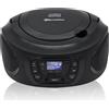 Roadstar CDR-375D+/BK Radio portatile DAB / DAB+ / FM, lettore CD-MP3, USB, Stereo, Telecomando Nero