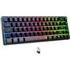 THE G-LAB Tastiera da gioco wireless THE G-LAB KEYZ HYDROGEN, formato 60%, AZERTY, retroilluminata RGB, membrana, nera