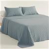 Gamusi Set completo per copripiumino trapuntato GAMUSI, dimensioni 235x270 cm, colore blu. Trapunta leggera e morbida con 2 federe. OEKO-TEX