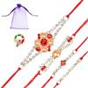 Tarini Gallery Set di 4 Rakhi per fratello Bhabhi Bhatija Bhai Bhaiya Raksha Bandhan Regalo Rakhi Thread Rakhi Confezione regalo, Misura unica, Plastica, Nessuna pietra preziosa