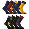 SERGE BLANCO Calzini Uomo cotone pettinato morbido, set di 9 Calze Uomo Lunghe, comodi, Nero, Blu, Giallo, Rosso, Taglie 39/42