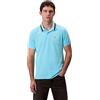 Calvin Klein Uomo Maglietta Polo Maniche Corte Monogram Pique Tipped in Cotone