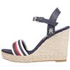 Tommy Hilfiger Espadrillas Donna Corporate Wedge Fw0fw07086, Blu Spazio Blu, 39 EU